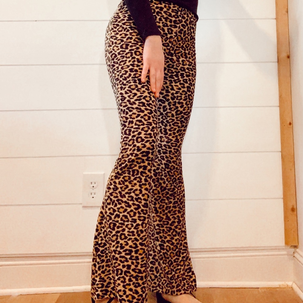 cheetah print flare pants